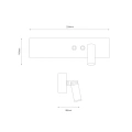 Kinkiet RESORT 10W + 3W LED 4000K - Czarny Prawy - ML1568 - wymiary