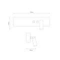Kinkiet RESORT 10W + 3W LED 4000K - Biały Prawy - ML1569 - wymiary