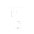 Kinkiet RESORT 10W + 3W LED 4000K - Czarny Lewy - ML1570 - wymiary