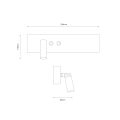 Kinkiet RESORT 10W + 3W LED 4000K - Biały Lewy - ML1571 - wymiary