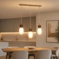 Lampa wisząca LED CREMA 3xE14 - Taupe - MLP2813 -realizacja