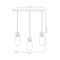 Lampa wisząca LED CREMA 3xE14 - Taupe - MLP2813 - wymiary