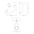 Lampa ścienna - KATORO - czarny - 50lm 3CCT - ML2509 - wymiary