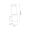 Lampa ścienna kinkiet HARLEM - 1xE27 IP44 - EKO1709 - wymiary