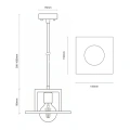 Lampa wisząca - BERGEN - czarny - 1xE27 - MLP2847 - wymiary