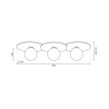 Lampa sufitowa CARTER 3xE14 - Biały + Natural - MLP0228- wymiary