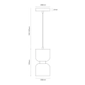 Lampa wisząca - KAI - czarny/złoty - 1xGX53 - MLP2861 - wymiary
