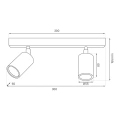 Lampa sufitowa - HUDSON czarny/złoty 2xGU10 - MLP0258 - wymiary