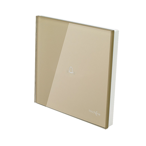 Szklany panel dotykowy pojedynczy dzwonkowy złoty - 1-sekcyjny - TM713G - TOUCHME