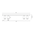 Lampa sufitowa - HUDSON czarny/złoty 4xGU10 - MLP0260 - wymiary