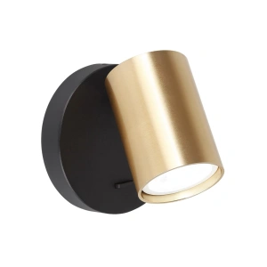Lampa ścienna kinkiet GENESIS - 1xGU10 - Czarno - Złoty z włącznikiem - ML2907