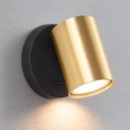 Lampa ścienna kinkiet GENESIS - 1xGU10 - Czarno - Złoty z włącznikiem - ML2907 - świecenie