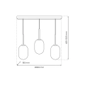 Lampa wisząca LED ALIAS 3xE14 - Czarny - ML0321 - wymiary