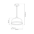 Lampa wisząca LED STUDIO 1xE27 - Biały - MLP8848 - wymiary