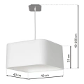 Lampa wisząca - NAPOLI biały/chrom 1xE27 - ML6362 - wymiary