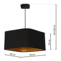 Lampa wisząca - NAPOLI czarny/złoty 1xE27 - ML6368 - wymiary