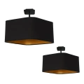 Lampa sufitowa - NAPOLI czarny/złoty 1xE27 - ML6367