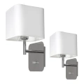 Lampa ścienna - NAPOLI biały/chrom 1xE27 - ML6359