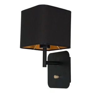 Lampa ścienna - NAPOLI czarny/złoty 1xE27 - ML6365