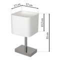Lampa biurkowa - NAPOLI biały/chrom 1xE27 - ML6363 - wymiary