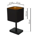 Lampa biurkowa - NAPOLI czarny/złoty 1xE27 - ML6369 - wymiary