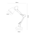 Lampa biurkowa - PRIMUS czarny 1xE27 - ML2941 - wymiary