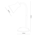 Lampa biurkowa - PASCAL biały 1xE27 - ML2944 - wymiary