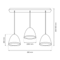 Lampa wisząca STUDIO 3xE27 - biały - MLP8850 - wymiary
