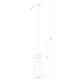 Lampa wisząca MOLLY - 1xE14 - amber - ML1823 - wymiary