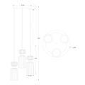 Lampa wisząca MOLLY - 3xE14 - ML1825 - wymiary