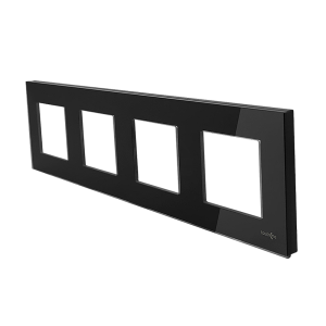 Szklana ramka poczwórna czarna - TM718B - TOUCHME