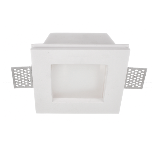 Sufitowa oprawa gipsowa podtynkowa z szybką - kwadratowa - 1xGU10