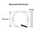 Oprawa sufitowa LED typu Downlight 6W - Round - Biała Neutralna - Rysunek techniczny