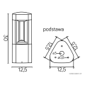 Lampa ogrodowa stojąca 1x GX53 30cm - FAN GL 11201 - rysunek techniczny