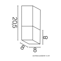 Lampa sufitowa 1x E27 - CUBE CB-S BL - rysunek techniczny