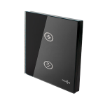 Szklany panel dotykowy pojedynczy żaluzjowy czarny - 1-sekcyjny - TM727B - TOUCHME