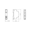Zasilacz napięciowy na szynę DIN Delta Chrome 24V 10W DRC-24V10W1AZ - rysunek techniczny