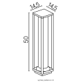 Lampa ogrodowa stojąca 1x E27 50cm - PORTO M1932-500 - rysunek techniczny