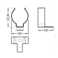 Uchwyt płaski do profilu aluminiowego PEN12 - kpl. - 2 szt. - rysunek techniczny