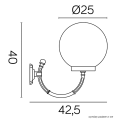Lampa elewacyjna 1x E27 - KULE CLASSIC K 3012/1/K 250 P - rysunek techniczny