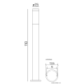 Lampa ogrodowa stojąca 1x E27 110cm - INOX ST 022-1100 BL - rysunek techniczny