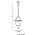 Lampa ogrodowa - WITRAŻ K 1018 1 N - rysunek techniczny