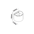 Lampa elewacyjna LED regulowana 6W 660lm - szara - VT-756 - rysunek techniczny