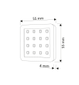 Punktowa oprawa meblowa LED SQUARE3 - Czarna - 12V 2,5W - rysunek techniczny
