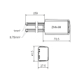 Zasilacz LED napięciowy hermetyczny 12V DC 0,66A 8W - Zamel - ZNN-08-12 - rysunek techniczny