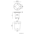 Lampa najazdowa 1x GU10 - PABLA 3725 A - rysunek techniczny