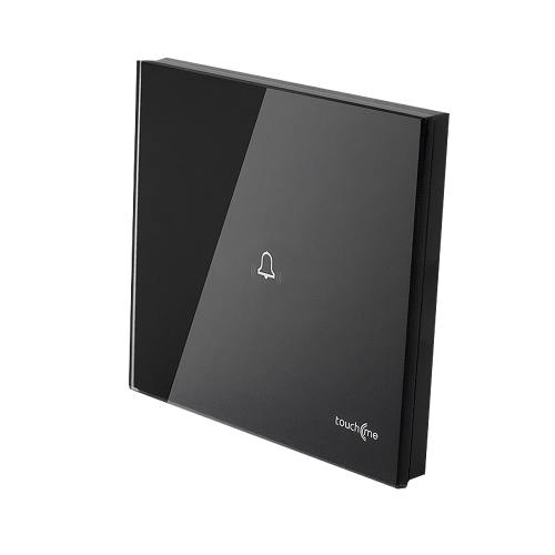 Szklany panel dotykowy pojedynczy dzwonkowy czarny - 1-sekcyjny - TM713B - TOUCHME