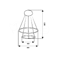 Lampa oprawa wisząca LED - ORION BLACK 508 Milagro - 53W 3000K 3710lm  - rysunek techniczny 