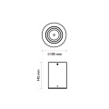 Sufitowa oprawa natynkowa VT-796-B 1xGU10 - ruchoma - czarna - rysunek techniczny