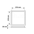 Natynkowa oprawa sufitowa LED Downlight 18W - Square - Biała Neutralna - Rysunek techniczny